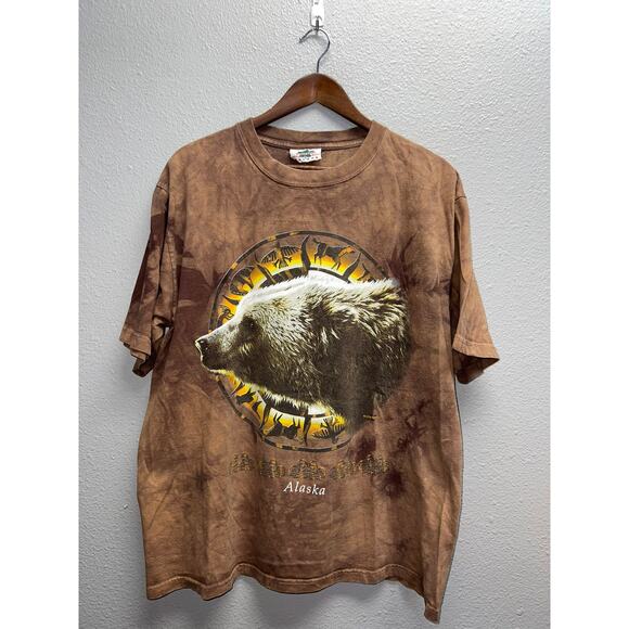 Vintage Alaska Bear Shirt Grizzly Brown bear Quality Goods Canada Made Tee 90s L - Picture 1 of 9